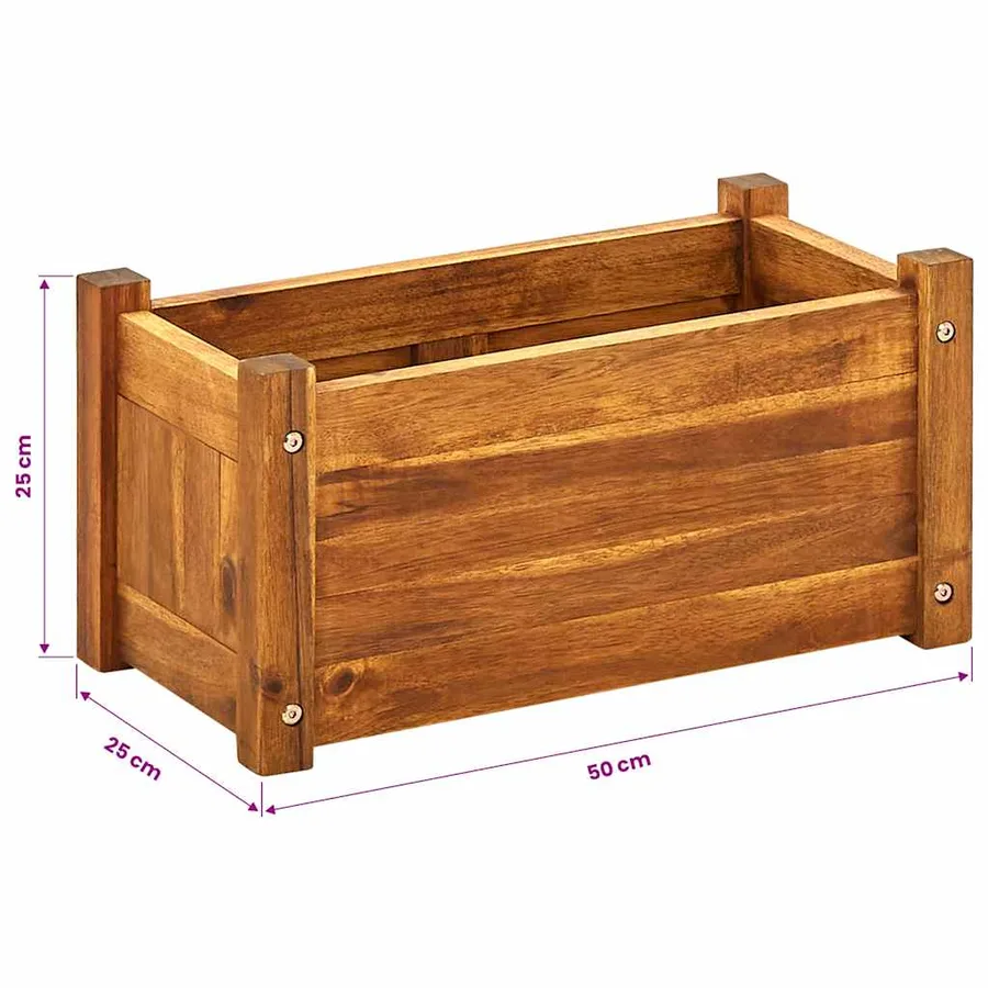 Lit surélevé de jardin Bois d'acacia 50x25x25 cm - 8