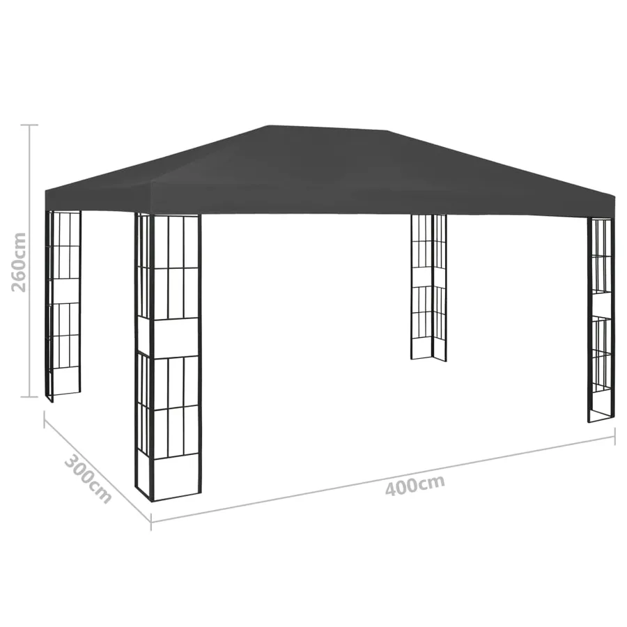 Tonnelle 3x4 m Anthracite - 7