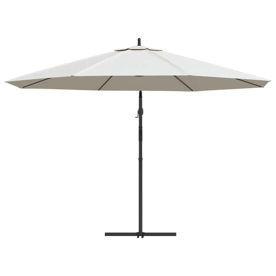 Parasol de jardin en porte-à-faux 3,5 m blanc sable - 5