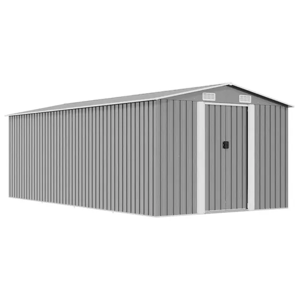 Abri de jardin 257x489x181 cm Métal Gris