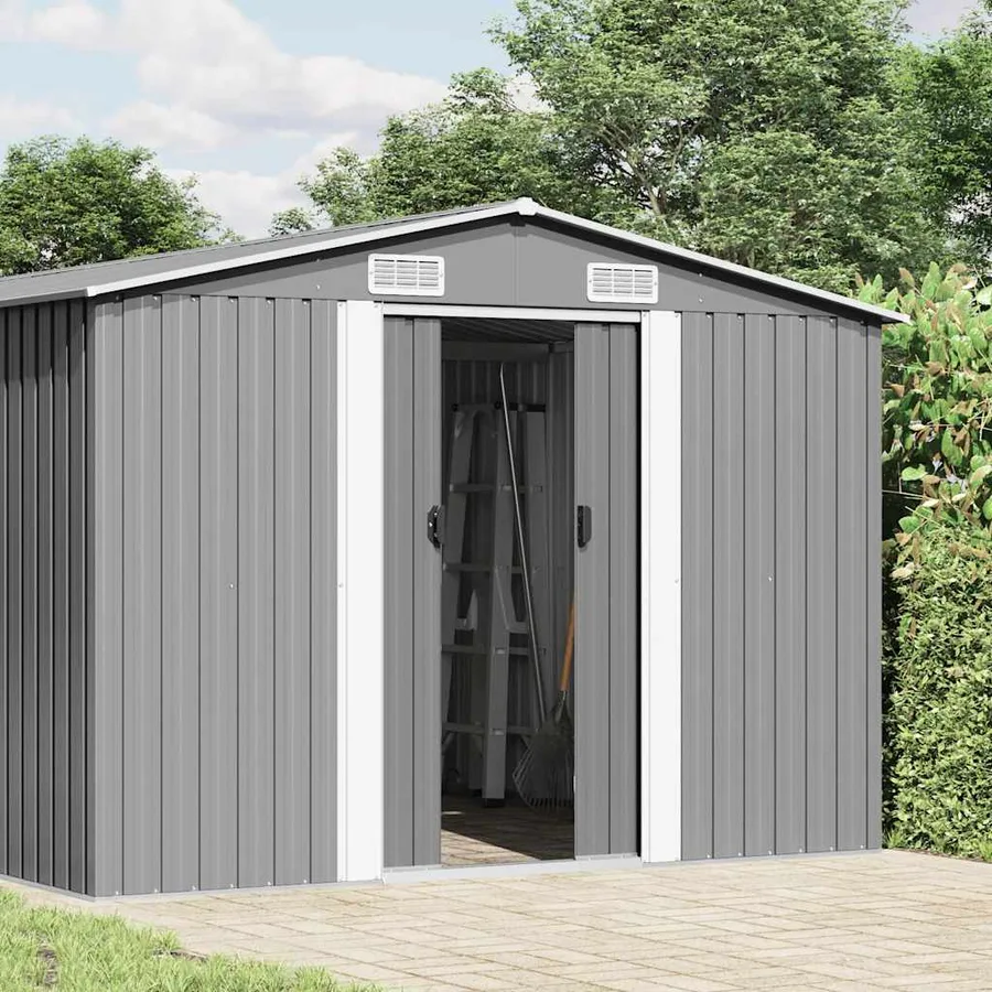 Abri de jardin 257x489x181 cm Métal Gris - 2