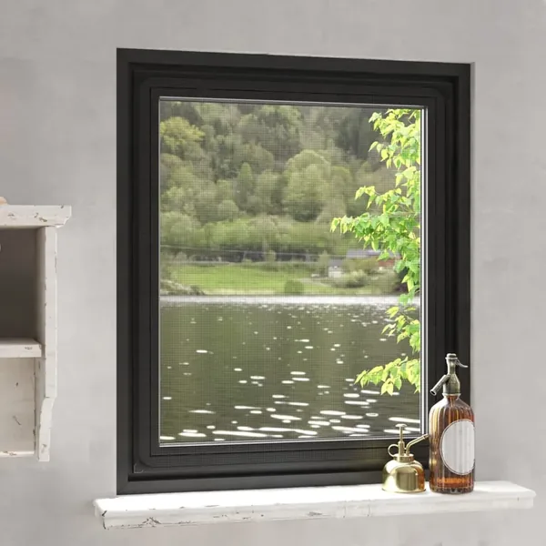 Moustiquaire magnétique pour fenêtres anthracite 100x120 cm