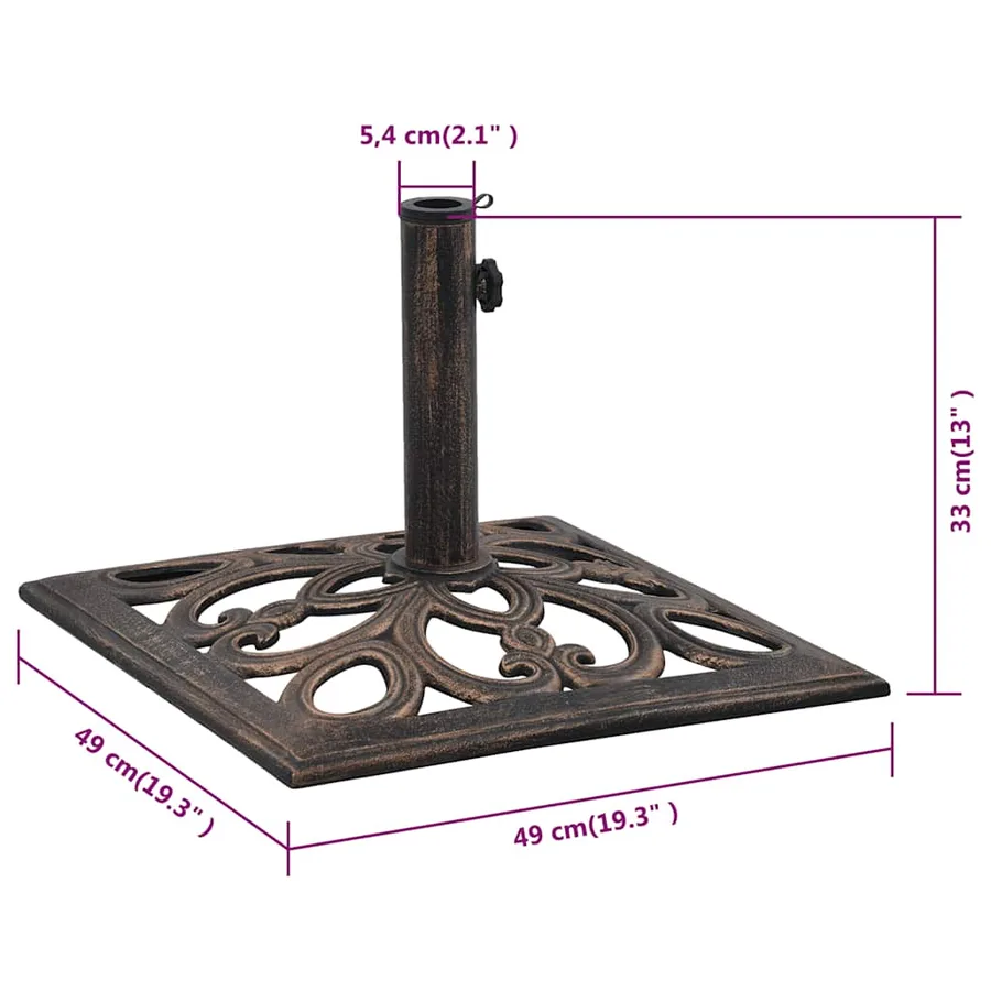 Socle de parasol Bronze 12 kg 49 cm Fonte - 8
