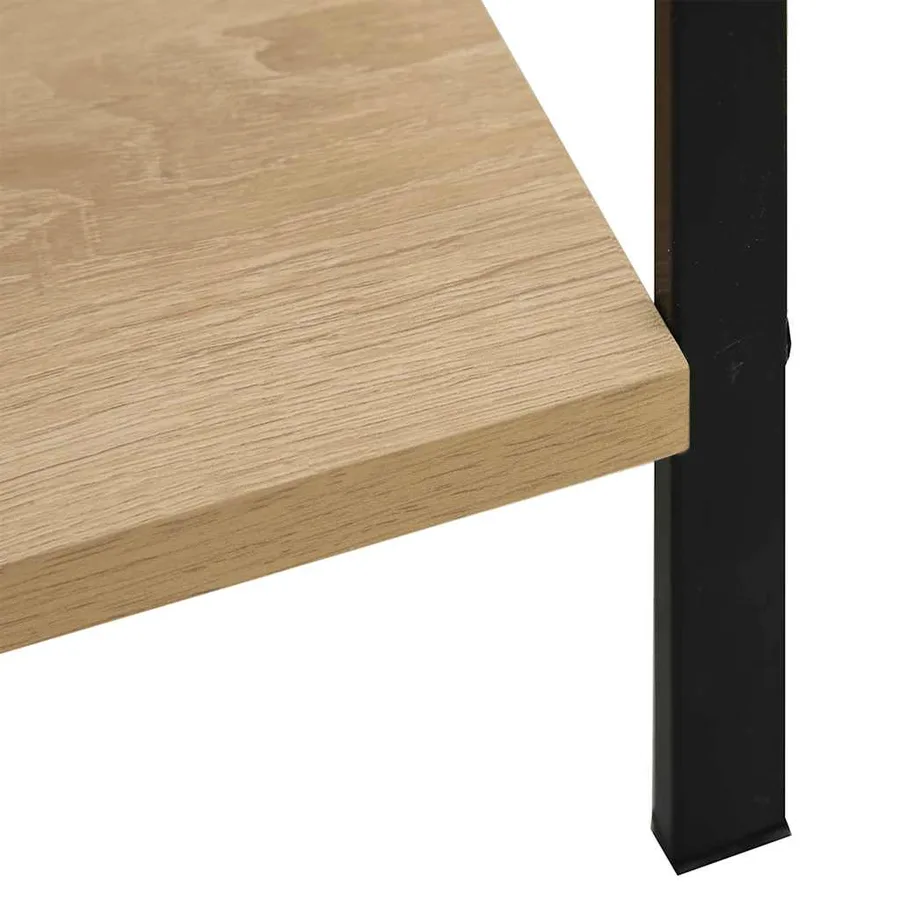 Bibliothèque à 3 niveaux chêne 60x27,6x90,5cm bois d'ingénierie - 8