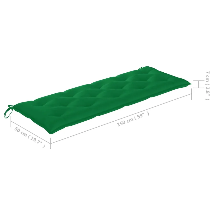 Banc de jardin empilable et coussin 159 cm Bois de teck massif - 12