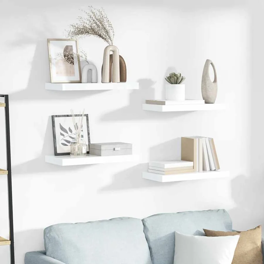 Étagère murale flottante Blanc brillant 50x23,5x3,8 cm MDF
