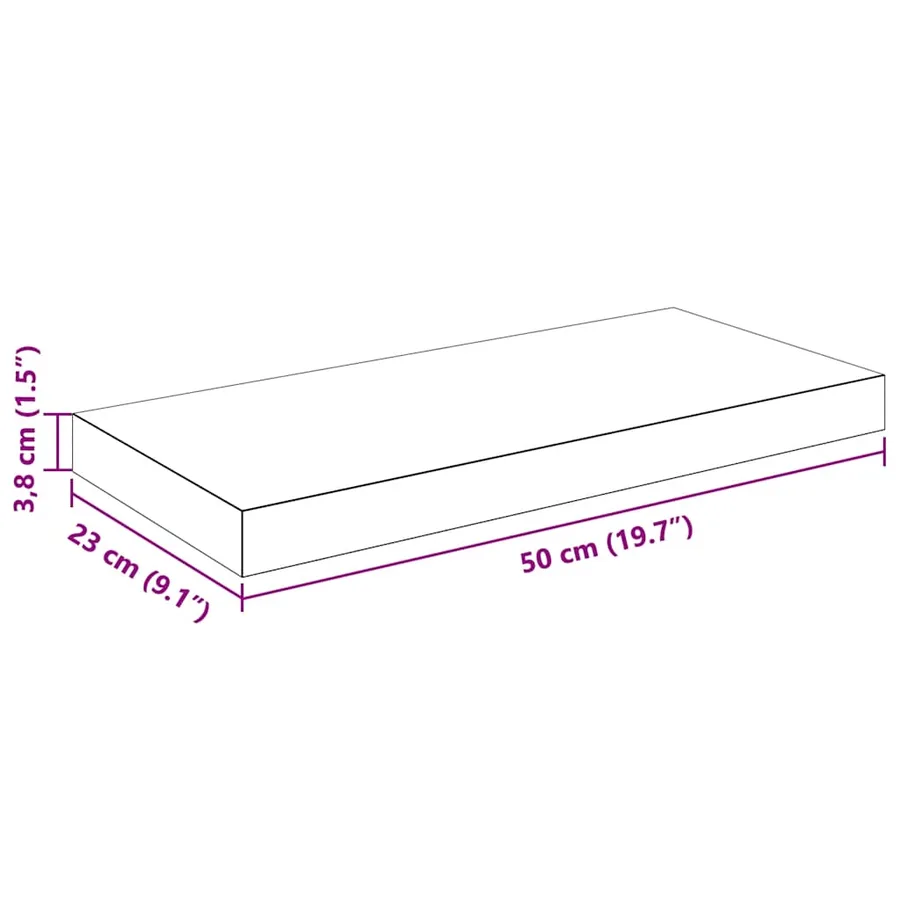 Étagère murale flottante Blanc brillant 50x23,5x3,8 cm MDF - 14