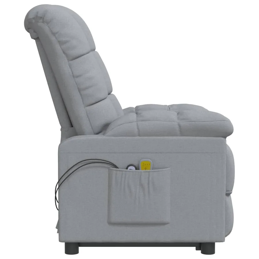 Fauteuil électrique de massage Gris clair Tissu - 5