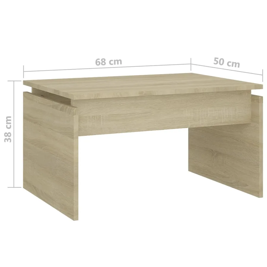 Table basse chêne sonoma 68x50x38 cm bois d'ingénierie - 7