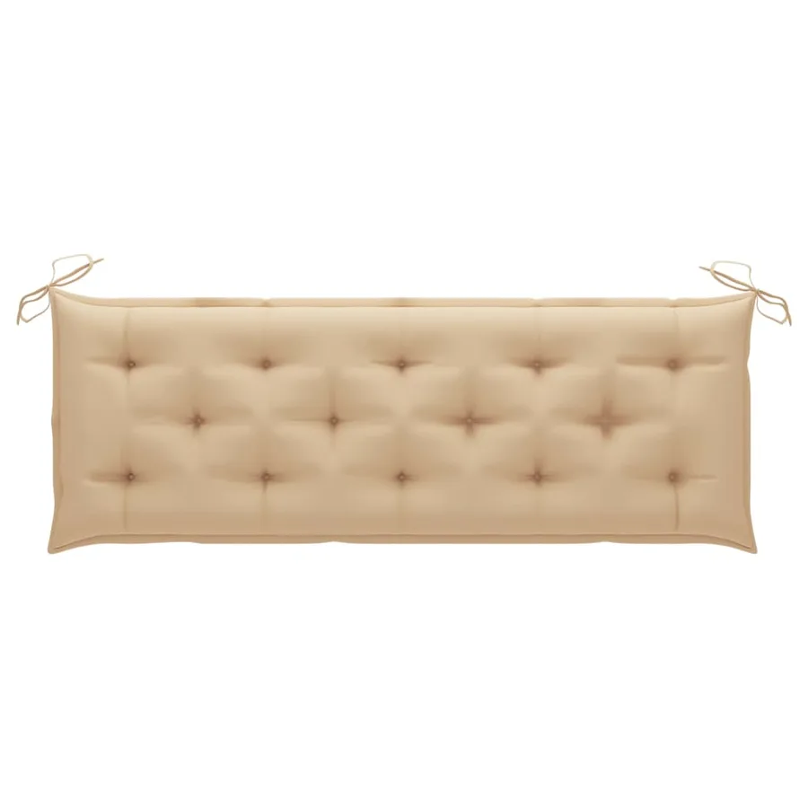 Banc de jardin empilable et coussin 159 cm Bois de teck massif - 4