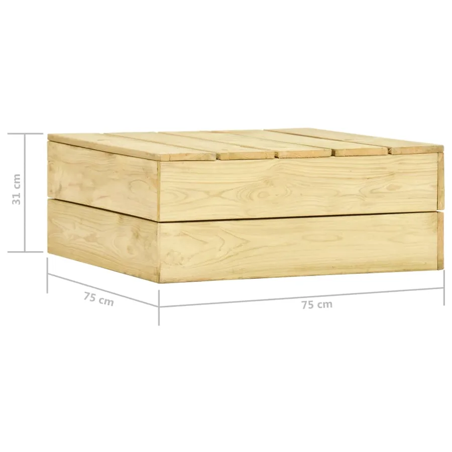 Table de jardin 75x75x31 cm Bois de pin imprégné - 5