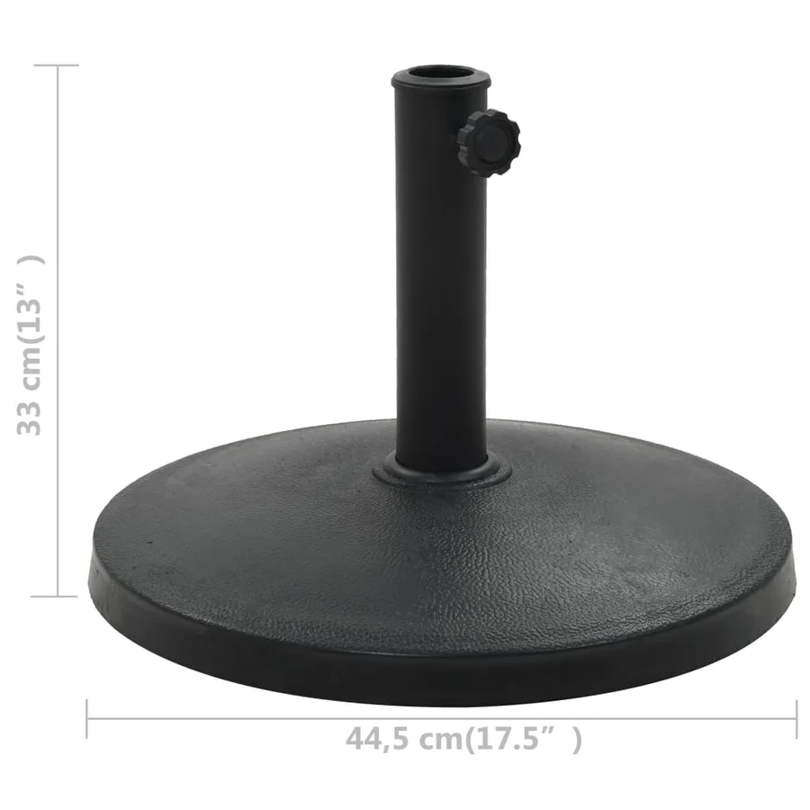 Socle rond de parasol Polyrésine 10 kg Noir - 6