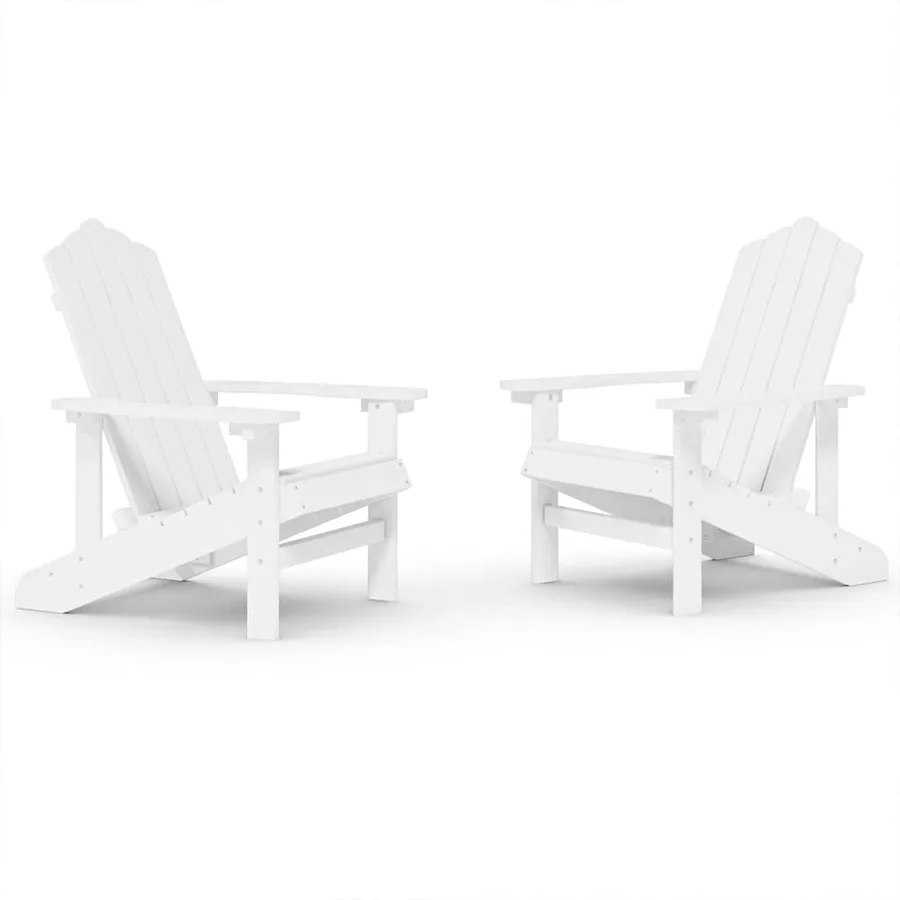 Chaises de jardin Adirondack lot de 2 PEHD Blanc - 2