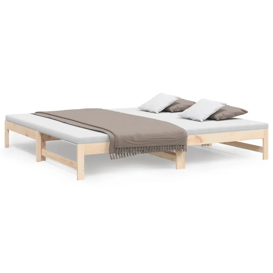 Lit coulissant sans matelas 2x(80x200) cm Bois de pin massif - 2