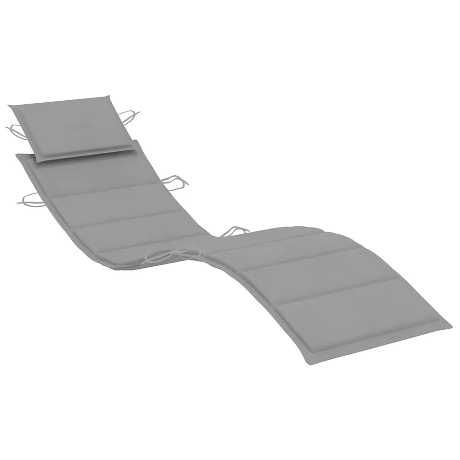 Chaise longue de jardin avec table et coussin Bois d'acacia - 6