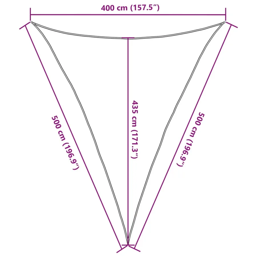 Voile d'ombrage 160 g/m² Noir 4x5x5 m PEHD - 10