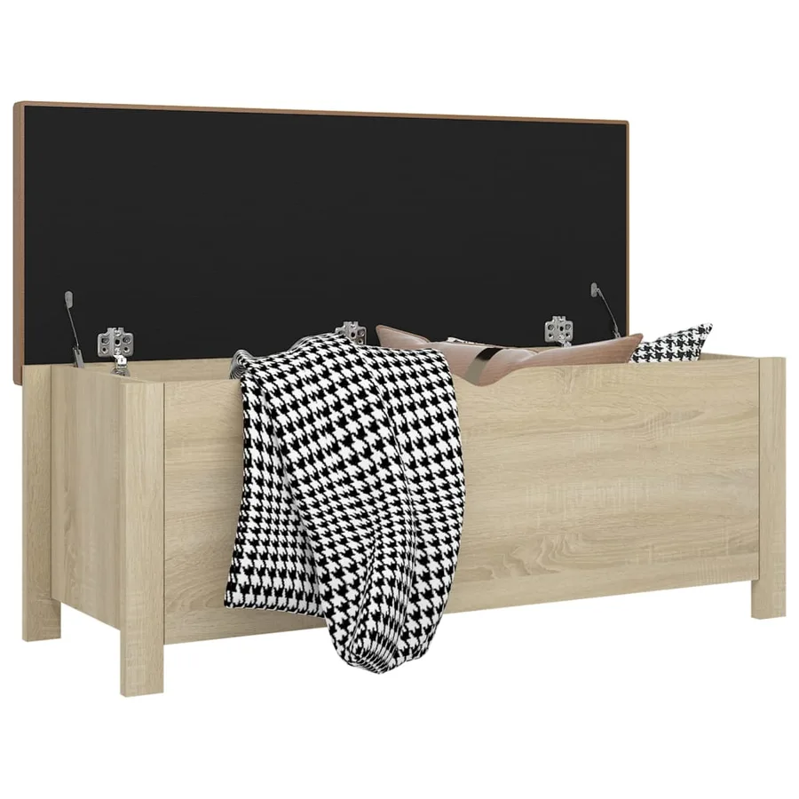 Boîte de rangement coussin Chêne sonoma 105x40x45 cm Aggloméré - 3