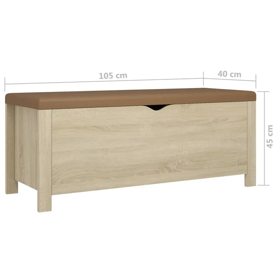 Boîte de rangement coussin Chêne sonoma 105x40x45 cm Aggloméré - 7