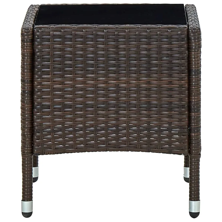 Table de jardin Marron 40x40x45 cm Résine tressée - 3
