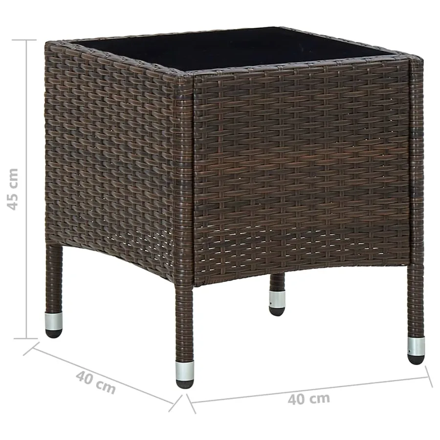 Table de jardin Marron 40x40x45 cm Résine tressée - 5