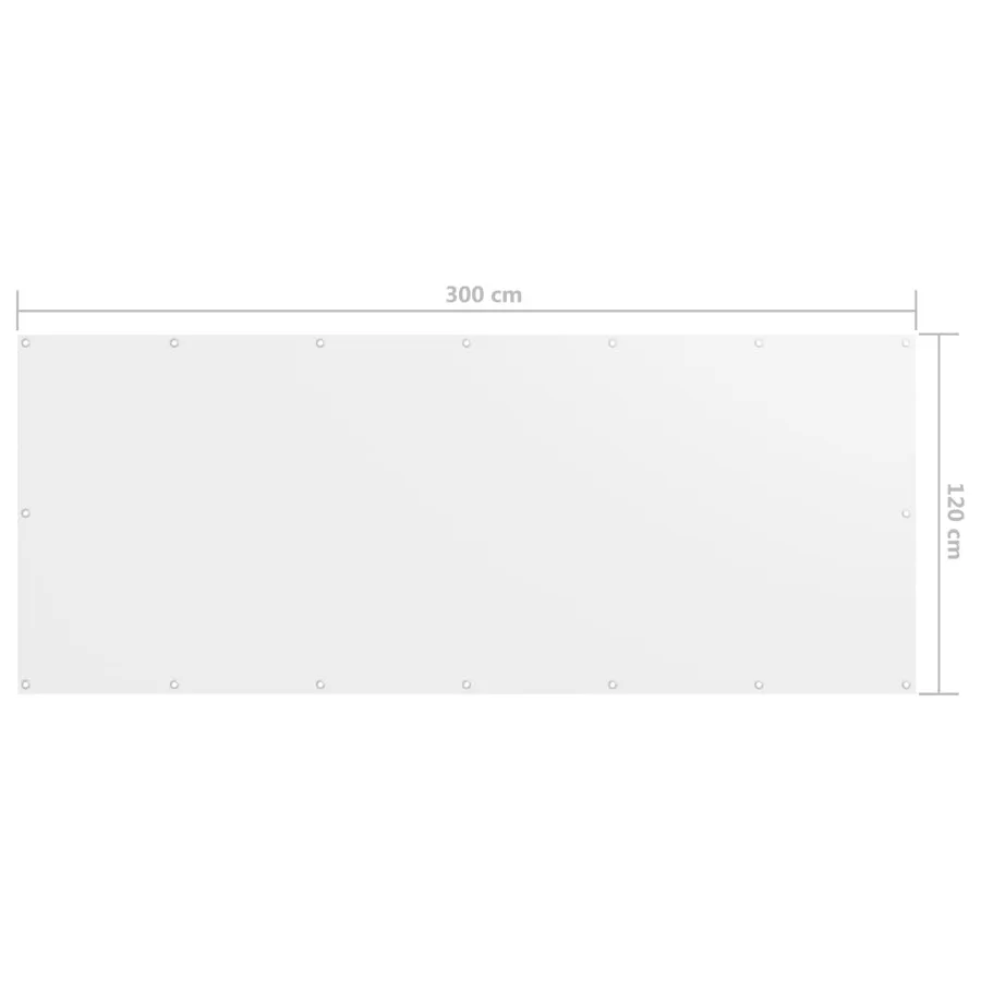 Écran de balcon Blanc 120x300 cm Tissu Oxford - 5