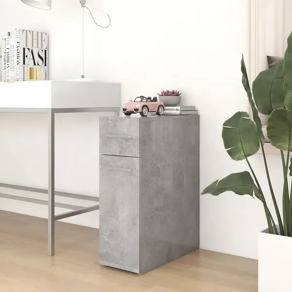 Armoire d'apothicaire Gris béton 20x45,5x60 cm Bois ingénierie