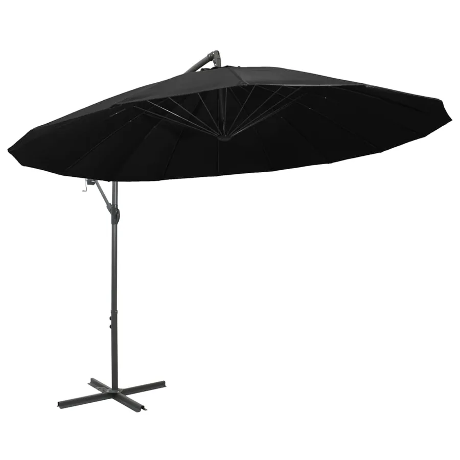 Parasol suspendu avec poteau noir 3 m - 2