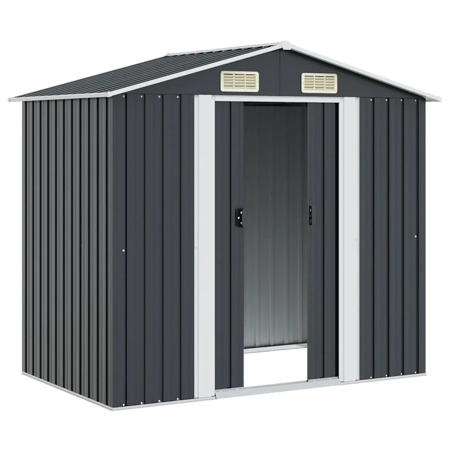 Abri de stockage pour jardin Anthracite Acier 204x132x186 cm - 4