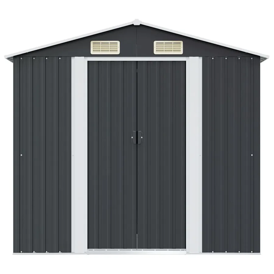 Abri de stockage pour jardin Anthracite Acier 204x132x186 cm - 5