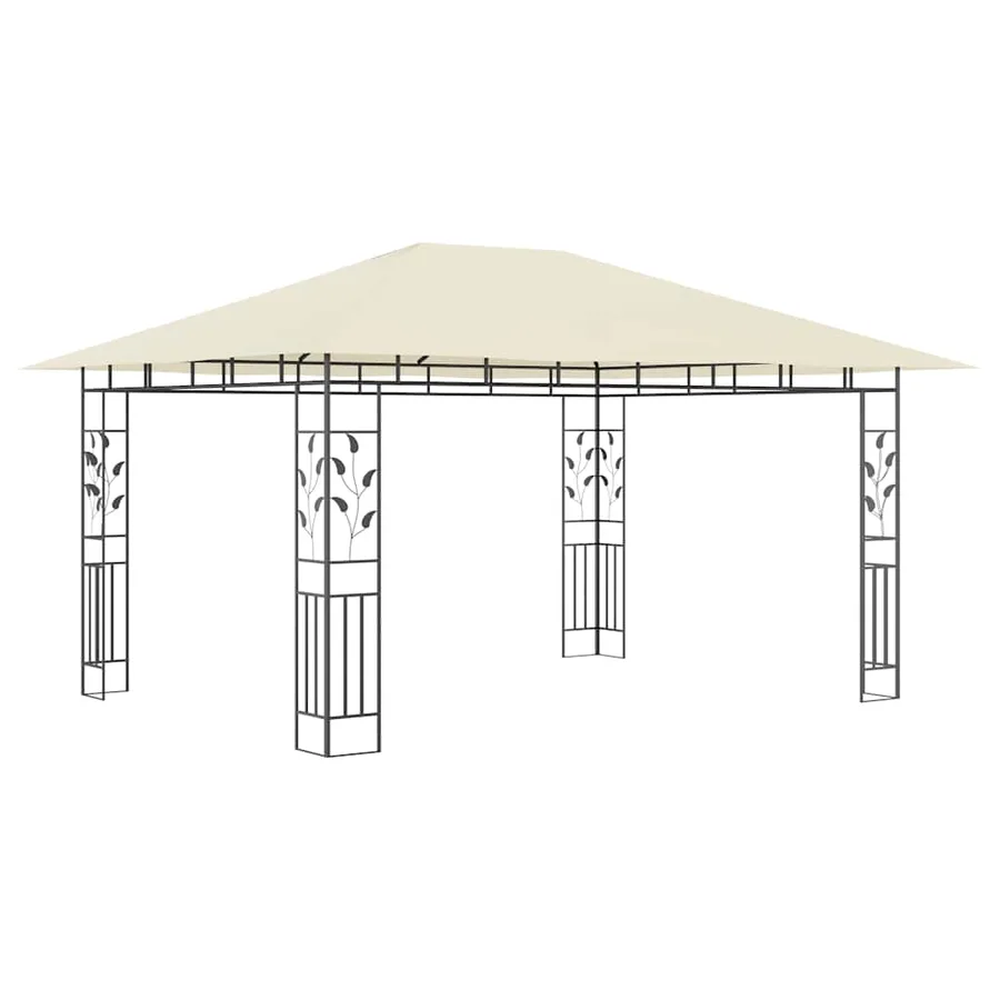Belvédère avec moustiquaire 4x3x2,73 m Crème 180 g/m² - 2