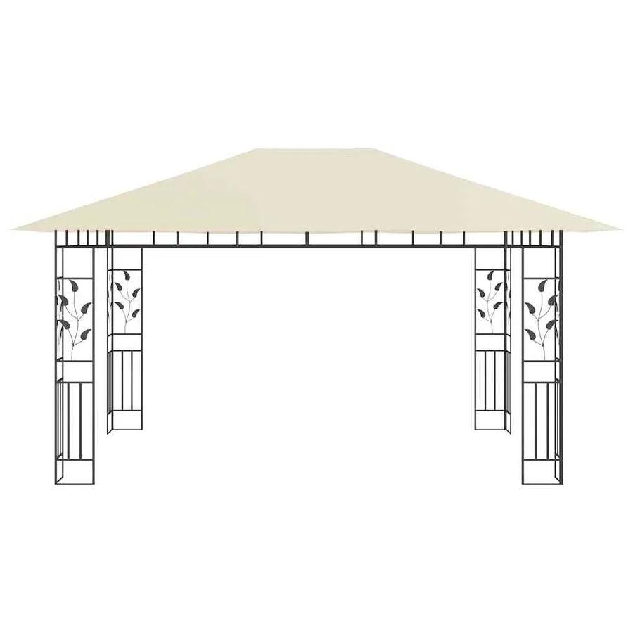 Belvédère avec moustiquaire 4x3x2,73 m Crème 180 g/m² - 3