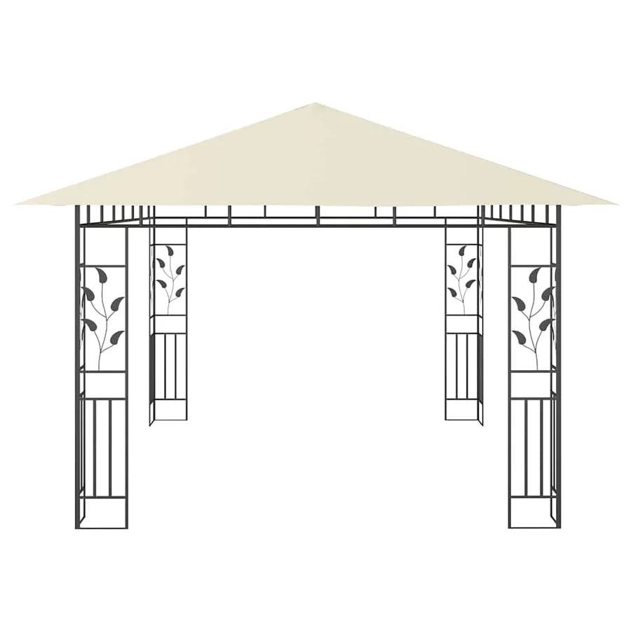 Belvédère avec moustiquaire 4x3x2,73 m Crème 180 g/m² - 4