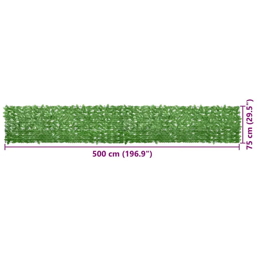 Écran de balcon avec feuilles vert 500x75 cm - 7