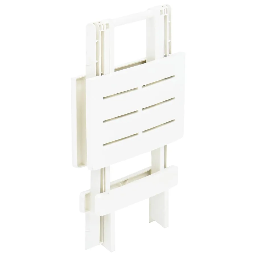 Table pliable de jardin blanc 45x43x50 cm plastique - 4