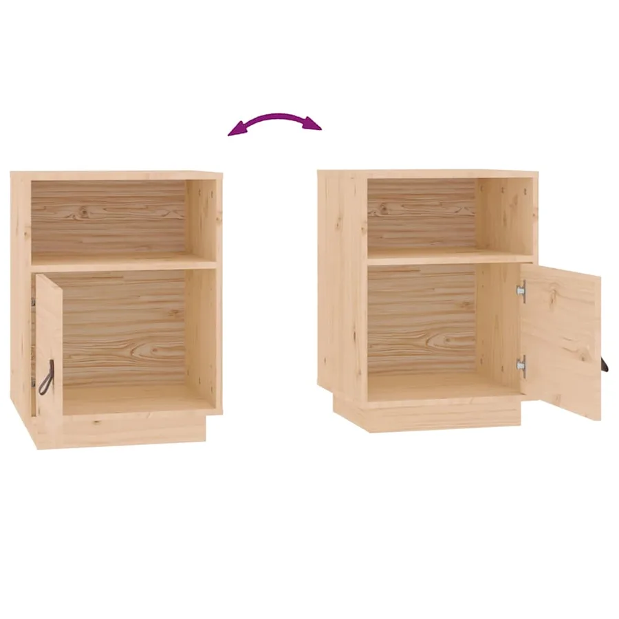 Tables de chevet 2 pcs 40x34x55 cm Bois de pin massif - 9