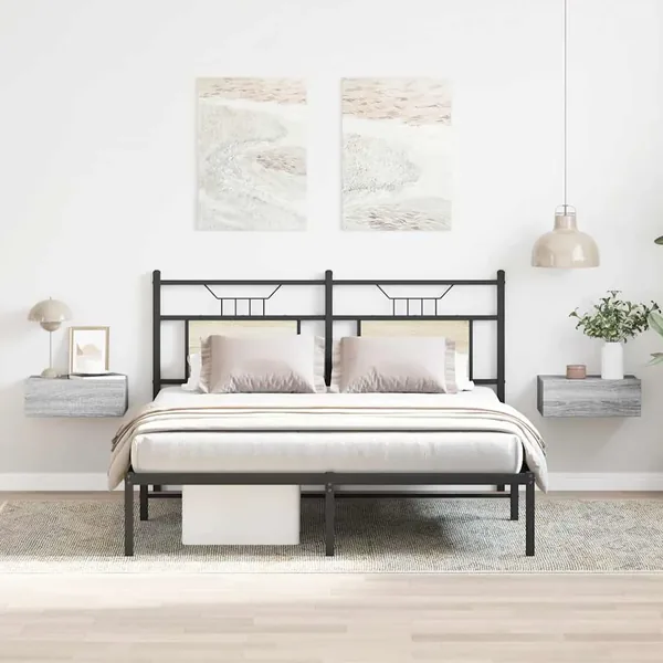 Tables de chevet flottantes 2 pcs Sonoma gris 40x30x15 cm