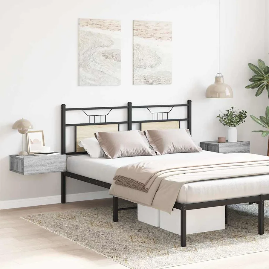 Tables de chevet flottantes 2 pcs Sonoma gris 40x30x15 cm - 3