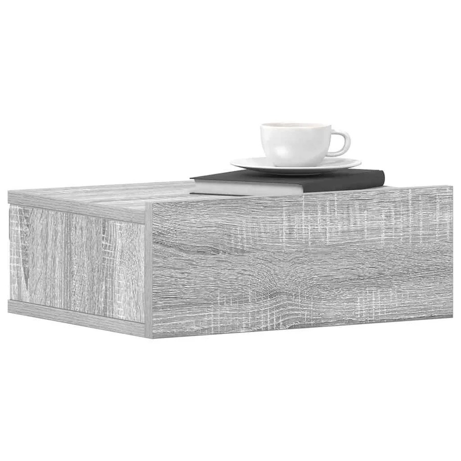 Tables de chevet flottantes 2 pcs Sonoma gris 40x30x15 cm - 4