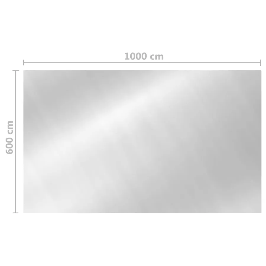 Couverture de piscine rectangulaire 1000x600 cm PE Argenté - 5