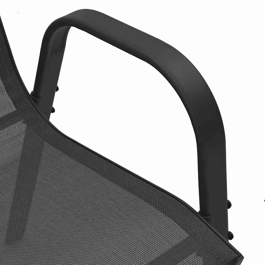 Chaises empilables de jardin lot de 6 Noir Tissu textilène - 10