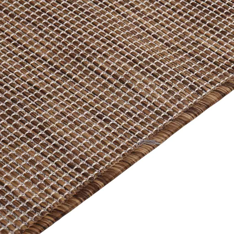 Tapis à tissage plat d'extérieur 80x250 cm Marron - 4