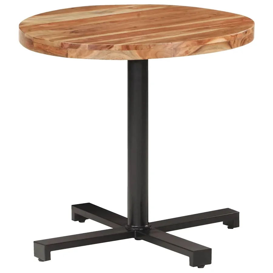 Table de bistro Ronde Ø80x75 cm Bois d'acacia massif - 8