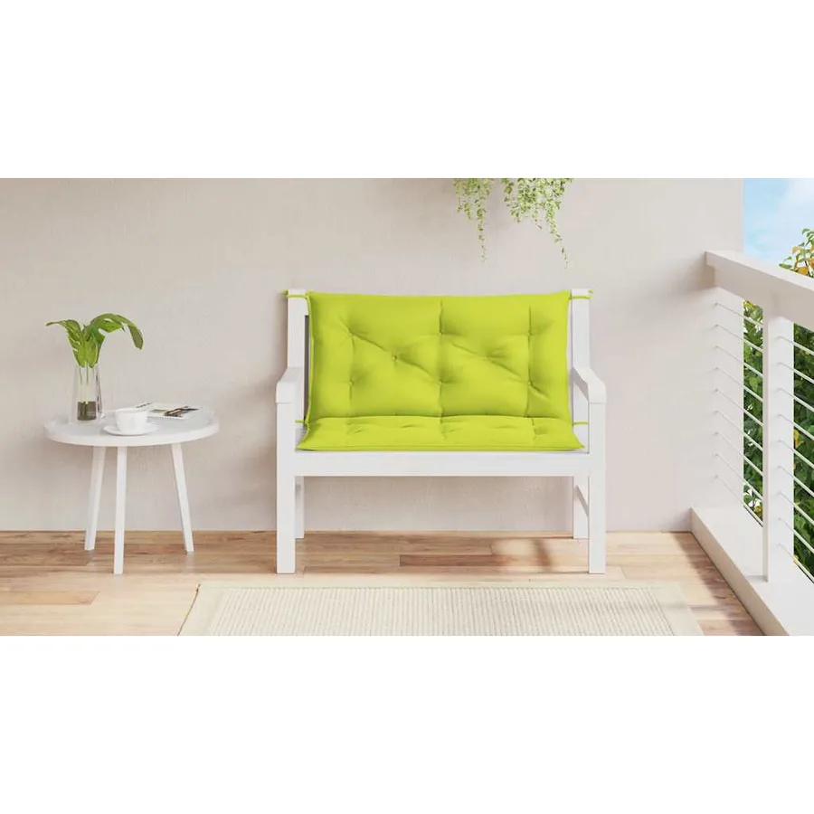 Coussin de banc de jardin vert vif 100x(50+50)x7cm tissu oxford - 3