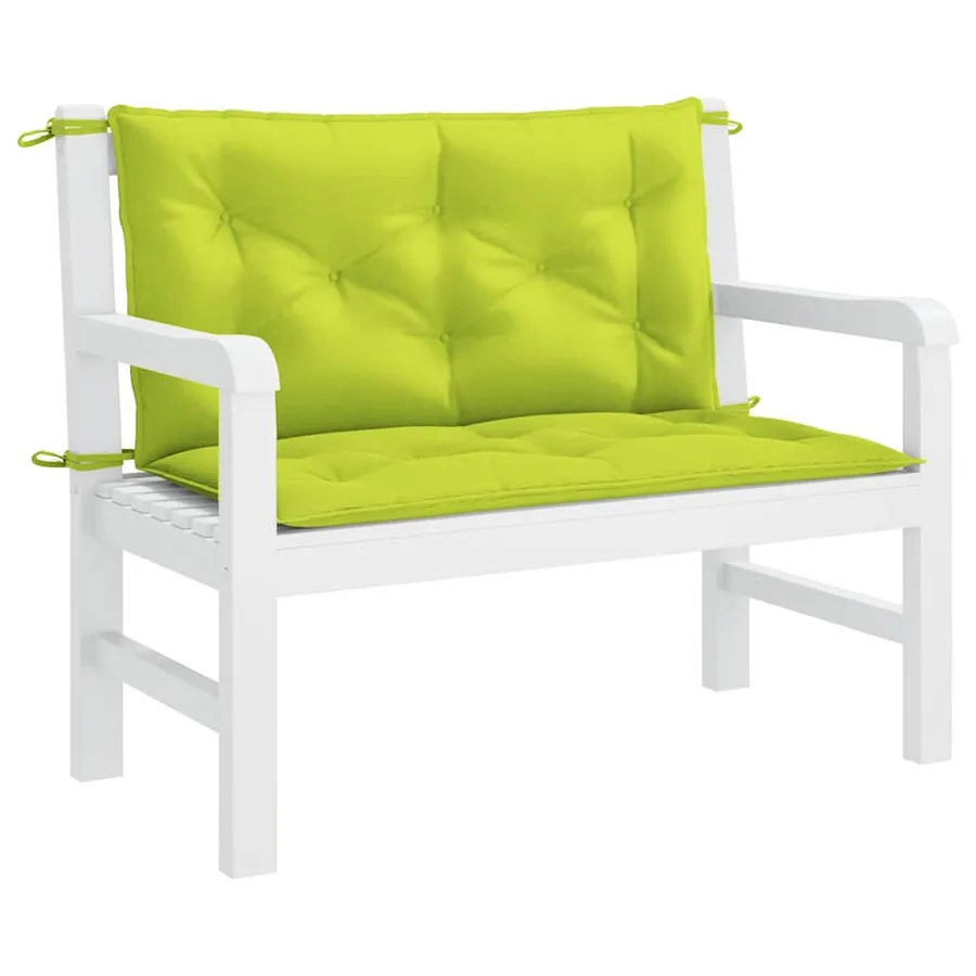 Coussin de banc de jardin vert vif 100x(50+50)x7cm tissu oxford - 4
