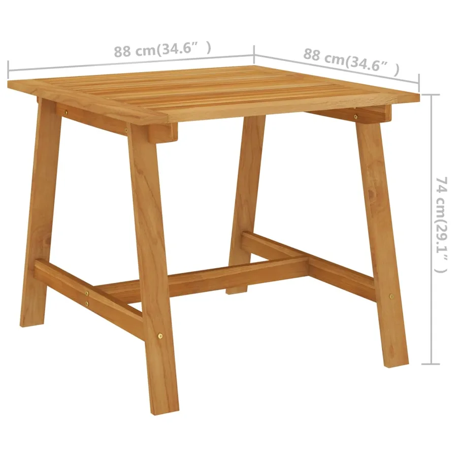 Table à manger de jardin 88x88x74 cm Bois d'acacia massif - 6
