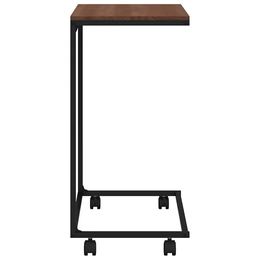 Table d'appoint avec roues noir 55x35x70 cm bois d'ingénierie - 5