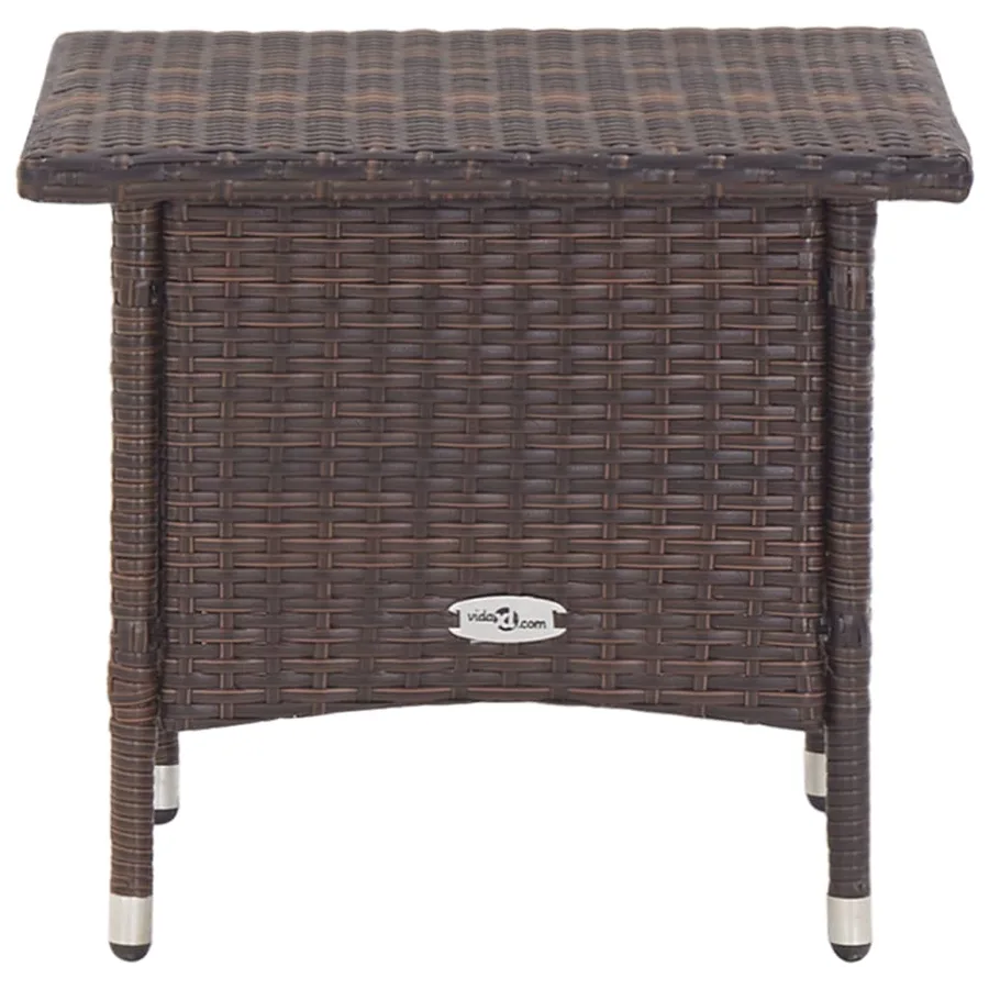 Table à thé Marron 50x50x47 cm Résine tressée - 2
