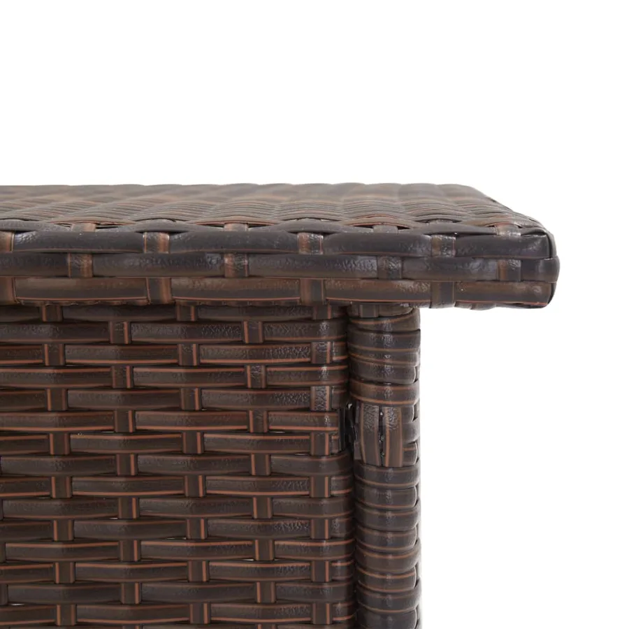 Table à thé Marron 50x50x47 cm Résine tressée - 3