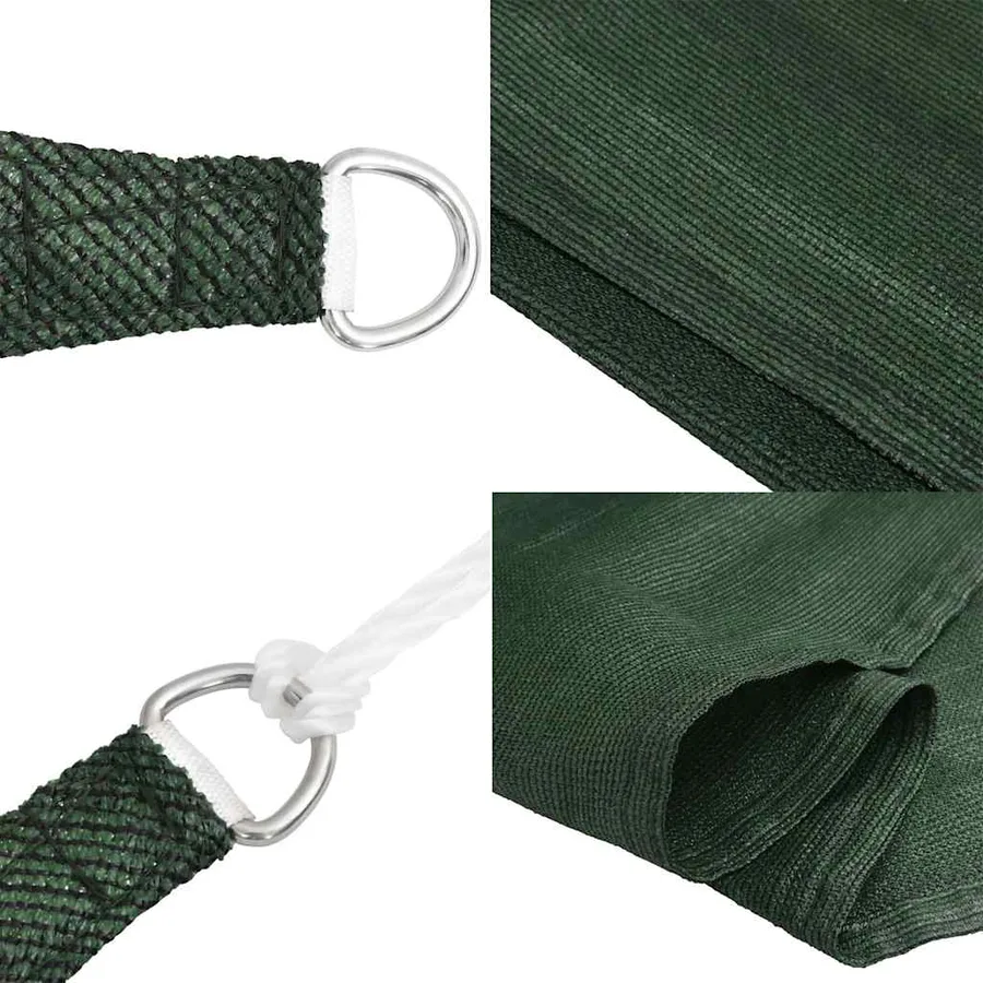 Voile d'ombrage 160 g/m² Vert foncé 4x4x4 m PEHD - 7