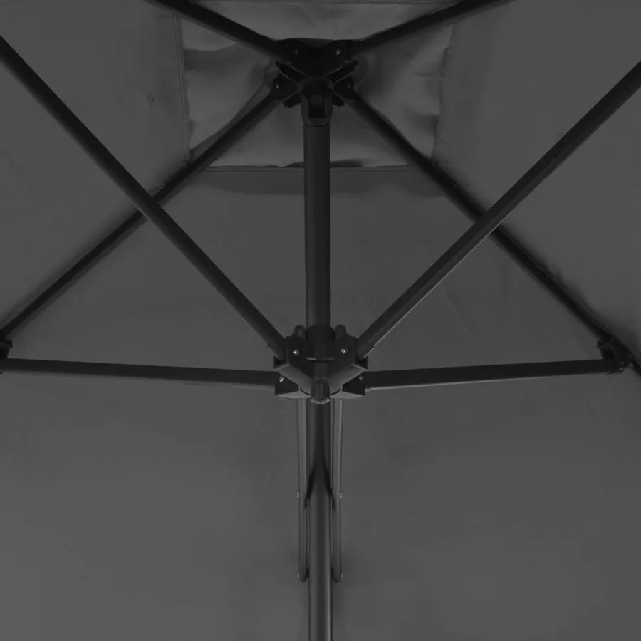 Parasol d'extérieur avec mât en acier 250 x 250 cm Anthracite - 4